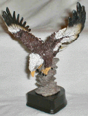 Eagle diving off rocks Statue,hand painted in natural colors